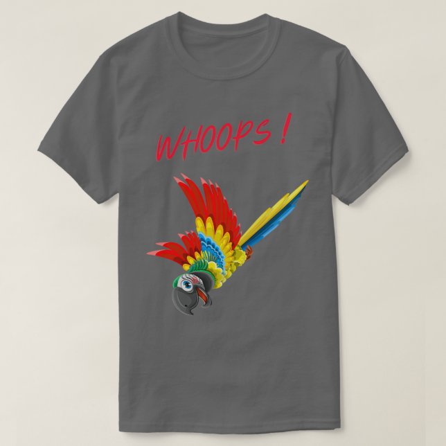 Camiseta Diseño de loro divertido WHOOPS (Diseño del anverso)