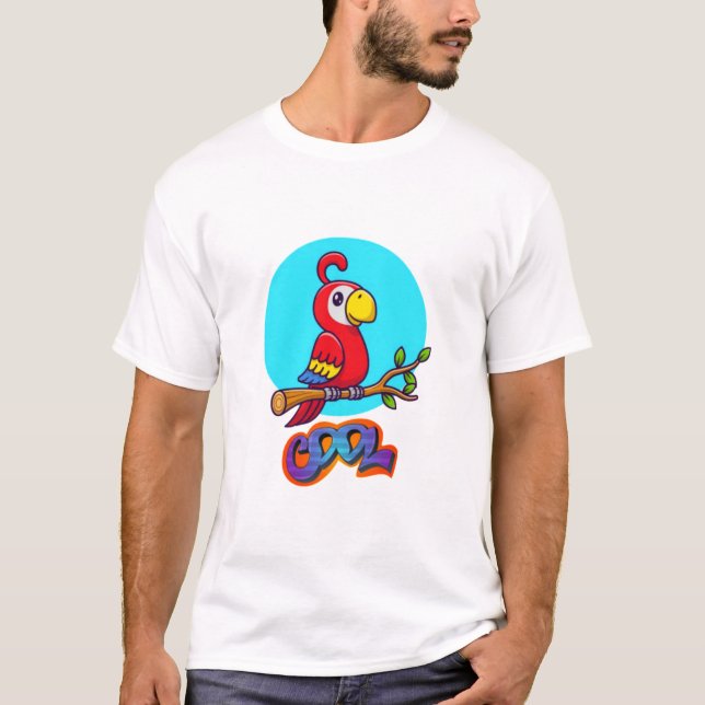 Camiseta Diseño de loro Guay para redbubble (Anverso)