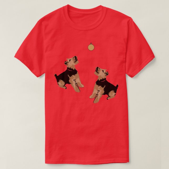 Camiseta Diseño de los Navidades de Betsi Welsh Terrier (Diseño del anverso)