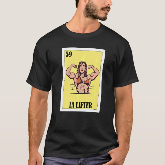 Camiseta Diseño de Lotería de Fitness Español Bingo Mexican (Anverso)