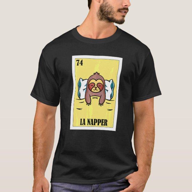 Camiseta Diseño de lotería durmiente Lotería mexicana La Na (Anverso)