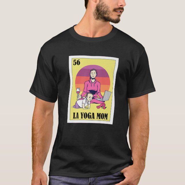 Camiseta Diseño de lotería para mamá de yoga española - Bin (Anverso)