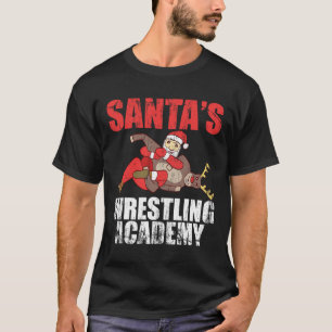 Camiseta Diseño de lucha de ring de lucha libre Santa Sport
