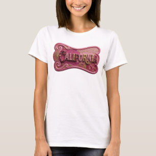 Camiseta Diseño de lujo ROSA Y Dorado con estampado "CALIFO