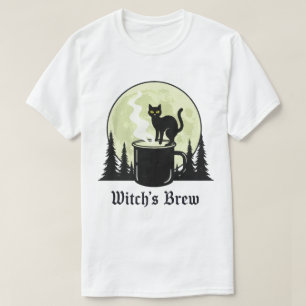 Camiseta Diseño de luna de gato negro de bruja