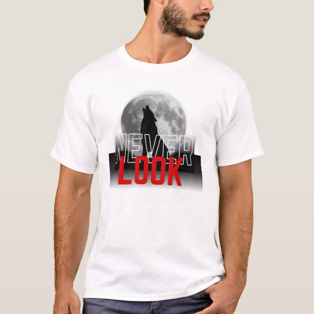 Camiseta Diseño de Luna Never Look Back (Anverso)