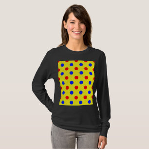 Camiseta Diseño de lunares amarillos rojos y azules