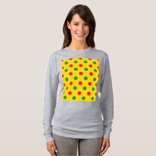 Camiseta Diseño de lunares amarillos rojos y verdes