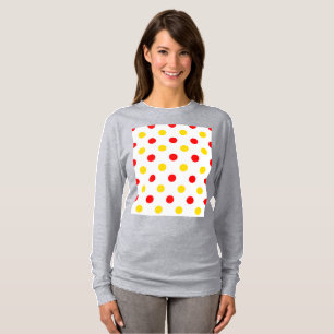 Camiseta Diseño de lunares blancos rojos y amarillos