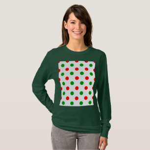 Camiseta Diseño de lunares blancos rojos y verdes