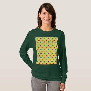 Camiseta Diseño de lunares de arcoíris colorido amarillo