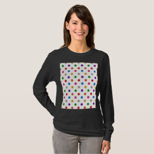 Camiseta Diseño de lunares de arcoíris colorido blanco