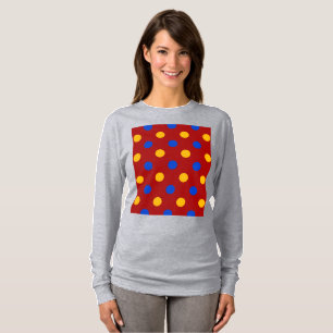 Camiseta Diseño de lunares rojos azules amarillos 