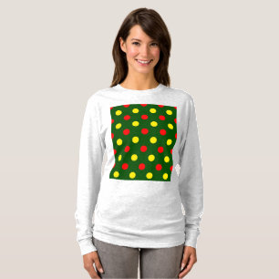 Camiseta Diseño de lunares verdes rojos y amarillos 