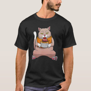 Camiseta Diseño de magdalena de gato divertido para hombres