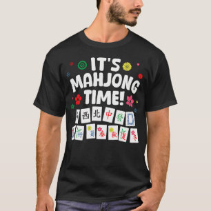 Camiseta Diseño De Mahjong Cute Para Hombres Juego De Azule