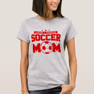Camiseta Diseño de Mamá de Fútbol Orgullosa Red Loud