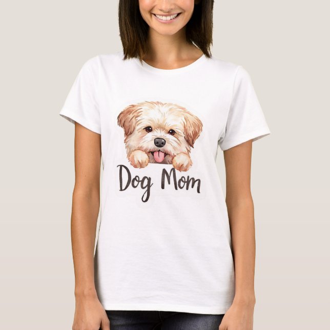 Camiseta Diseño de mamá de perro cachorro lindo (Anverso)