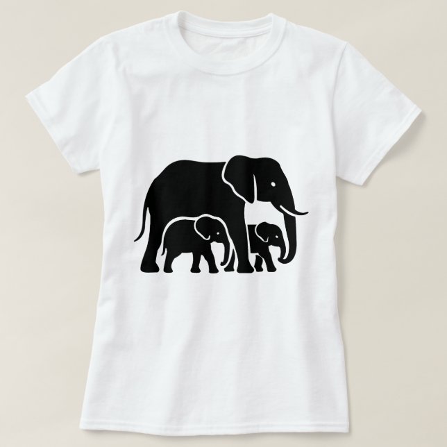Camiseta diseño de mamá elefante (Diseño del anverso)