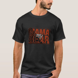 Camiseta Diseño de Mamá Oso Rojo Negro