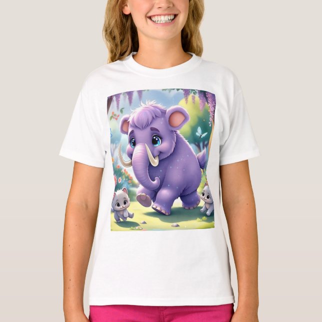 Camiseta Diseño de mamut bebé adorable (Anverso)