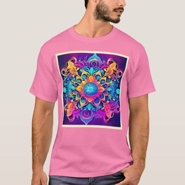 Camiseta Diseño de Mandala psicodélica (Anverso)
