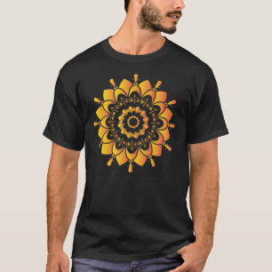 Camiseta Diseño de Mandala Único Dorado-95748