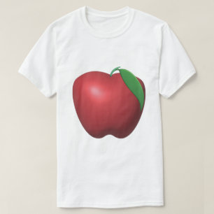 Camiseta Diseño de Manzana Roja Fruta Fresca