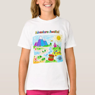 Camiseta Diseño de mapa del tesoro para niños Aventura Espe