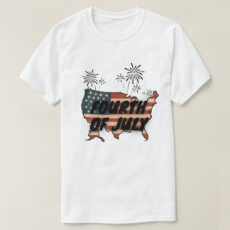 Camiseta Diseño de mapa vintage patriótico del 4 de julio d