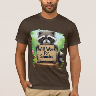 Camiseta diseño de mapache lindo con cita divertida