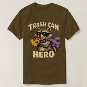 Camiseta diseño de mapache travieso “Héroe del cubo de basu