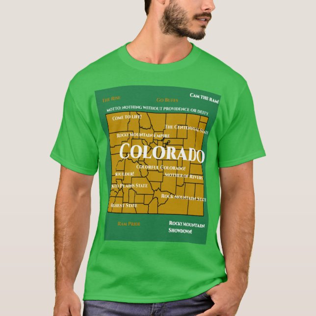 Camiseta Diseño de mapas de Colorado T-Shirt (Anverso)