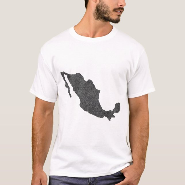 Camiseta Diseño de mapas de México con fronteras ocultas (Anverso)