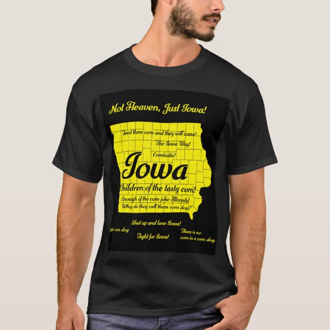 Camiseta Diseño de mapas divertidos de Iowa (Anverso)
