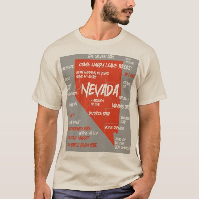 Camiseta Diseño de mapas en Nevada T-Shirt (Anverso)