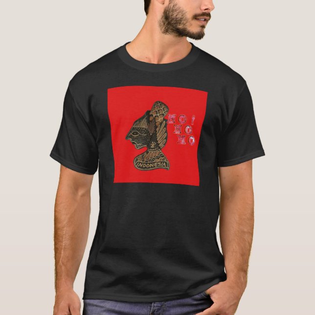 Camiseta Diseño de marioneta en la sombra indonesia Hohoho  (Anverso)