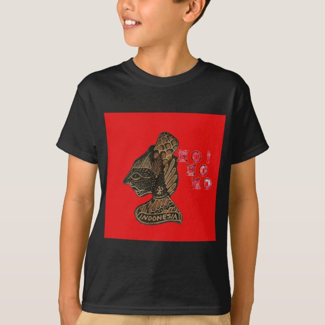Camiseta Diseño de marioneta en la sombra indonesia Hohoho  (Anverso)