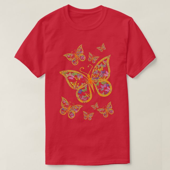 Camiseta Diseño de mariposa cuta para mujeres y hombres (Diseño del anverso)