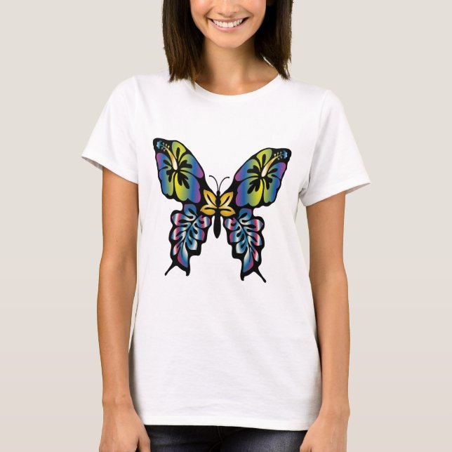 Camiseta Diseño de mariposa para damas Papillon. (Anverso)
