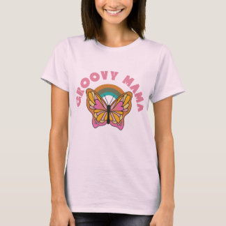 Camiseta Diseño de mariposa retro Groovy mama