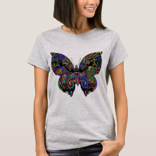 Camiseta Diseño de mariposa vibrante abstracto