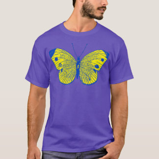 Camiseta Diseño de mariposas azules y amarillas