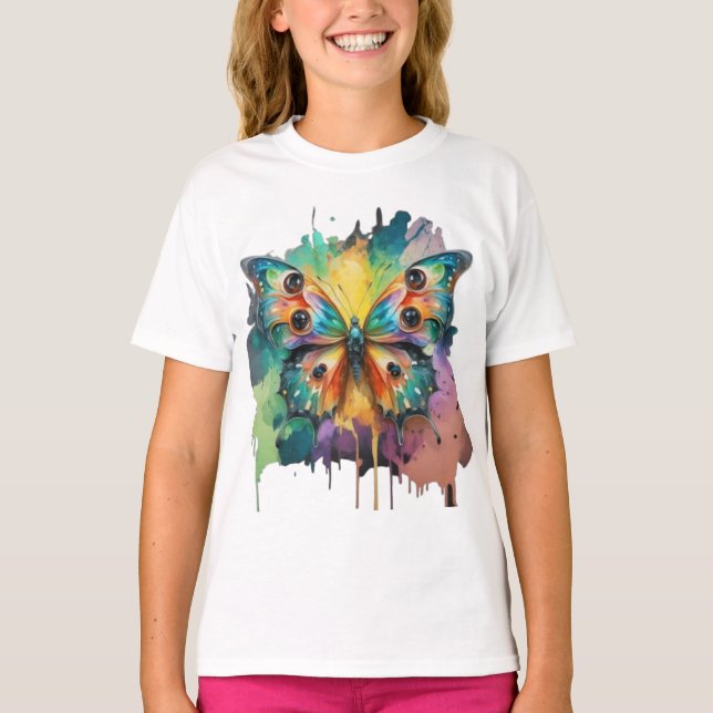 Camiseta Diseño de mariposas coloridas (Anverso)
