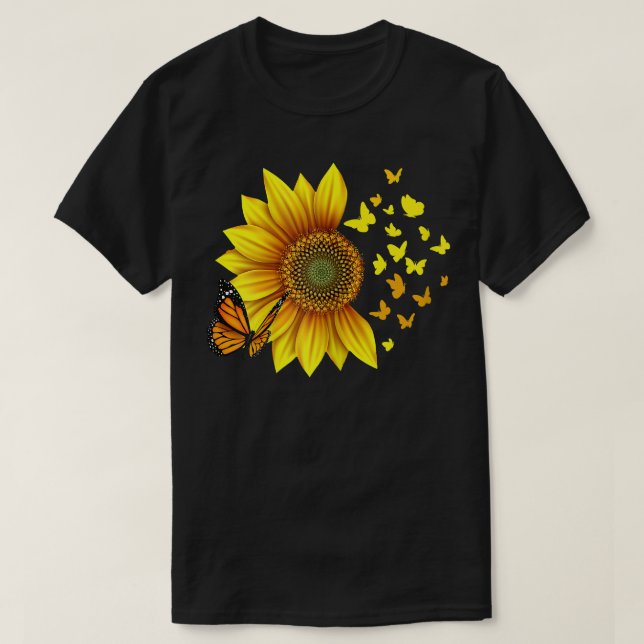 Camiseta Diseño de mariposas de girasol (Diseño del anverso)