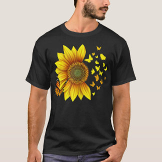 Camiseta Diseño de mariposas de girasol