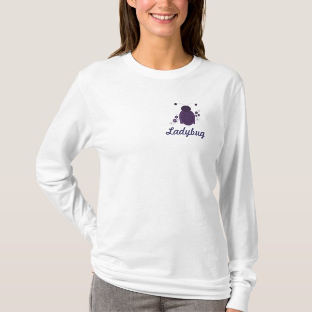 Camiseta Diseño de Mariquita Morada (Anverso)