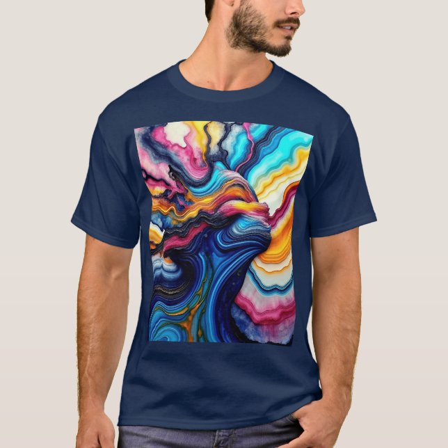 Camiseta Diseño de mármol abstracto colorido (Anverso)