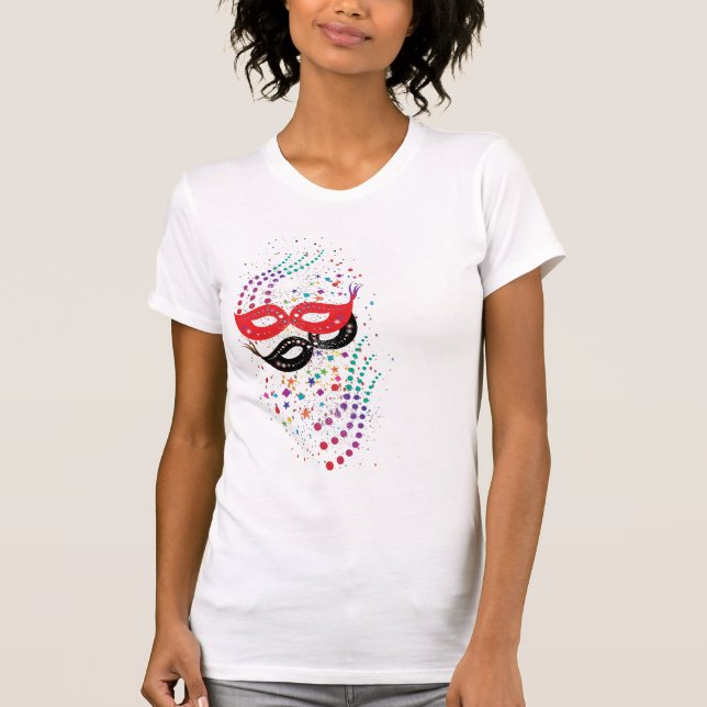 Camiseta Diseño de Máscara Colorida Simple (Anverso)
