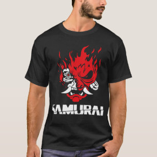 Camiseta Diseño de máscara de llama de Samurai
